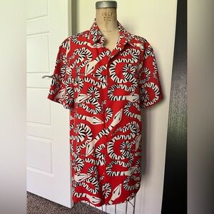ASOS snake Patterned Red and Black MEN’s medium button down shirt